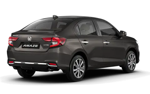 Amaze 2nd Gen in Golden Brown Metallic, rear three-quarter view