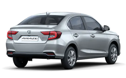 Amaze 2nd Gen in Lunar Silver Metallic, rear three-quarter view