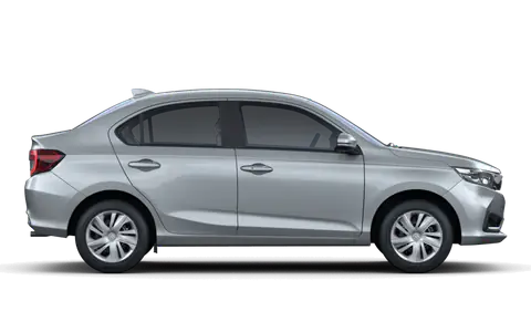 Amaze 2nd Gen in Lunar Silver Metallic, side profile view