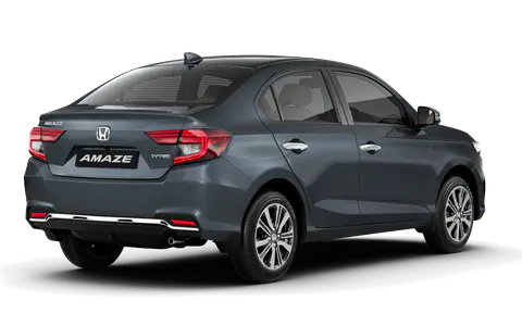 Amaze 2nd Gen in Meteoroid Grey Metallic, rear three-quarter view