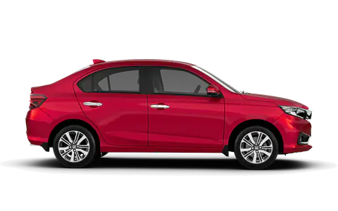 Amaze 2nd Gen in Radiant Red Metallic, side profile view
