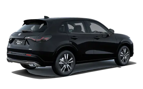ZR-V in Crystal Black Pearl, rear three-quarter view