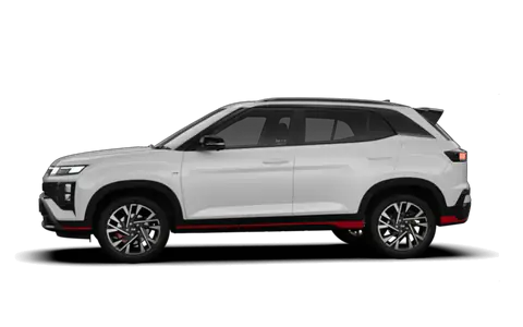 Creta N Line in Atlas White, side profile view