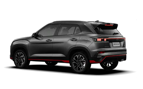 Creta N Line in Ecotronic Grey Matte, rear three-quarter view