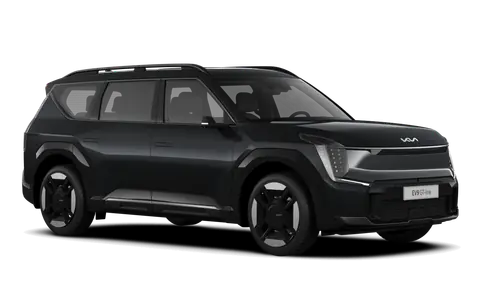 EV9 in Aurora Black Pearl, front three-quarter view