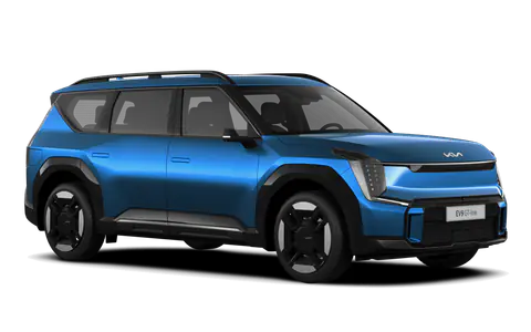 EV9 in Ocean Blue, front three-quarter view