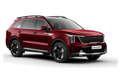Sorento in Magma Red, front three-quarter view