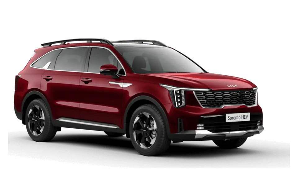 Sorento in Magma Red, front three-quarter view