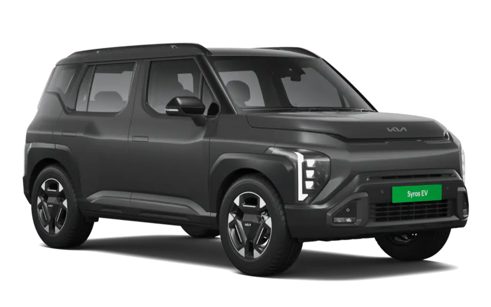 Syros EV in Gravity Grey, front three-quarter view
