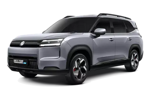 Hector Tomahawk EV in Aurora Silver, front three-quarter view