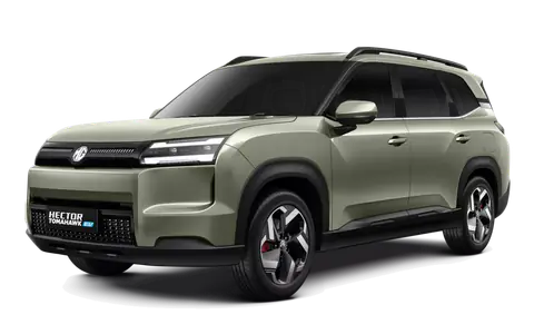 Hector Tomahawk EV in Khaki Green, front three-quarter view
