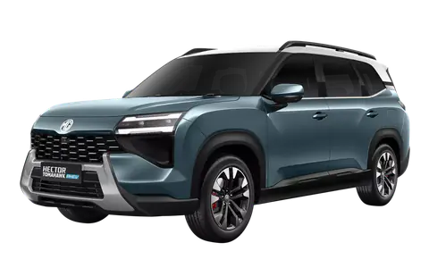 Hector Tomahawk PHEV in Turquoise Green with Pearl White Roof, front three-quarter view