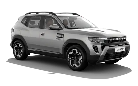 Duster Hybrid in Moonlight Silver, front three-quarter view