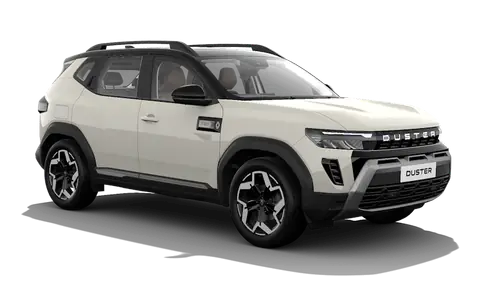 Duster Hybrid in Pearl White with Stealth Black, front three-quarter view