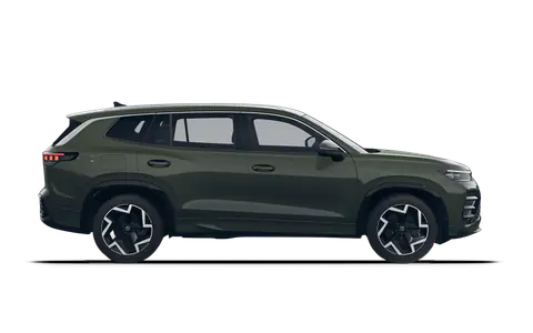 Tayron in Cipressino Green Metallic, side profile view