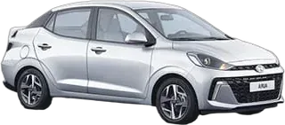 Hyundai Aura Sedan, front three-quarter view