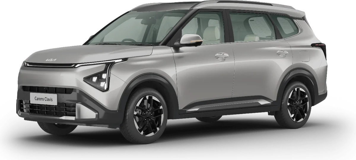 Kia Carens Clavis MUV, front three-quarter view