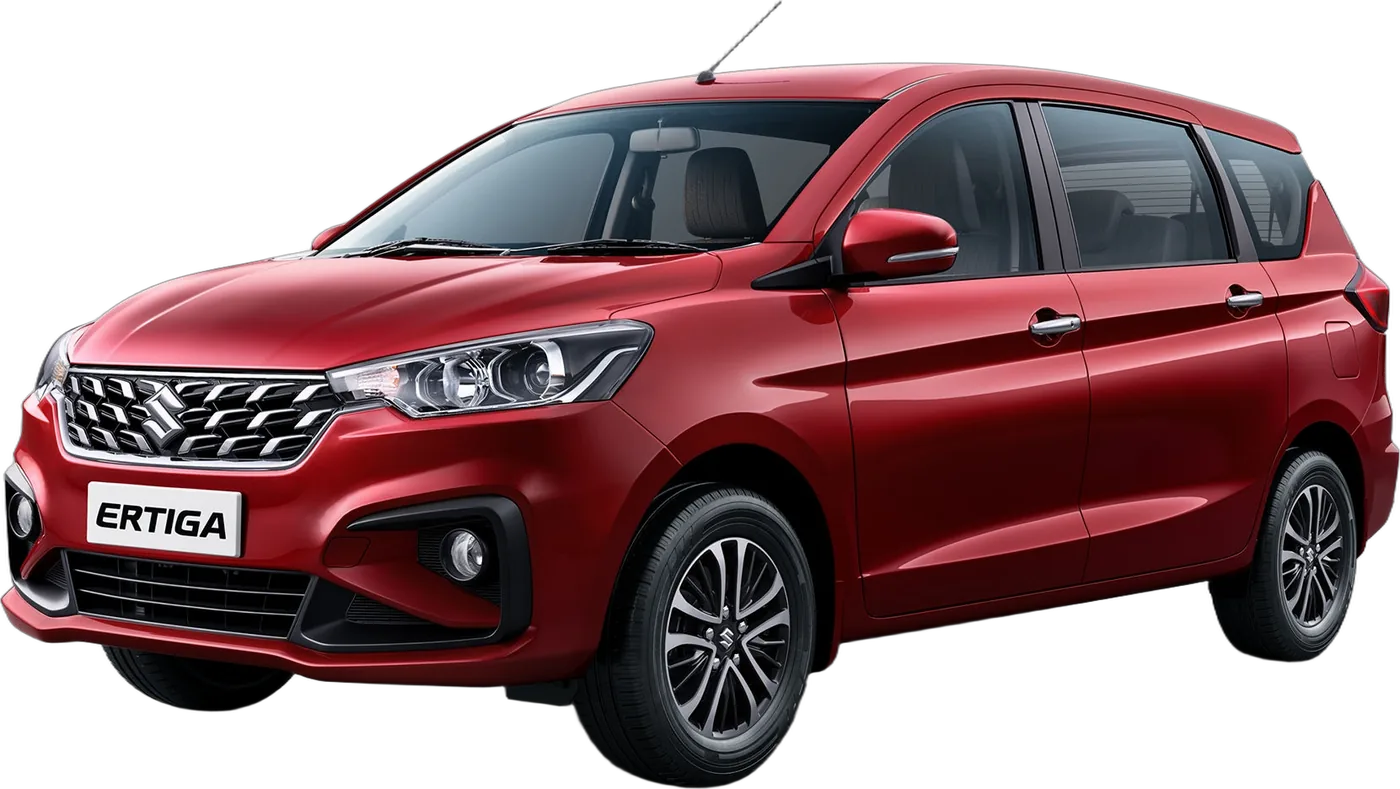 Maruti Suzuki Ertiga MUV, front three-quarter view
