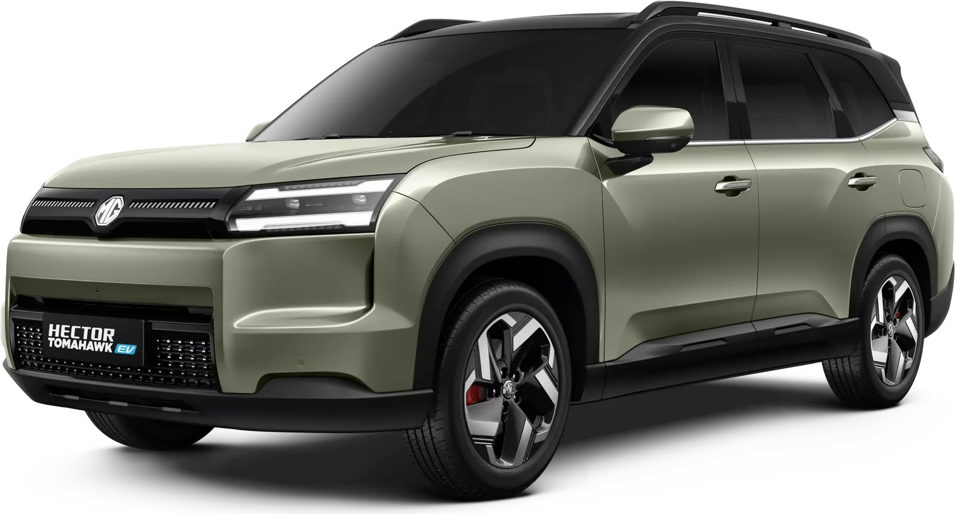 MG Hector Tomahawk EV SUV, front three-quarter view