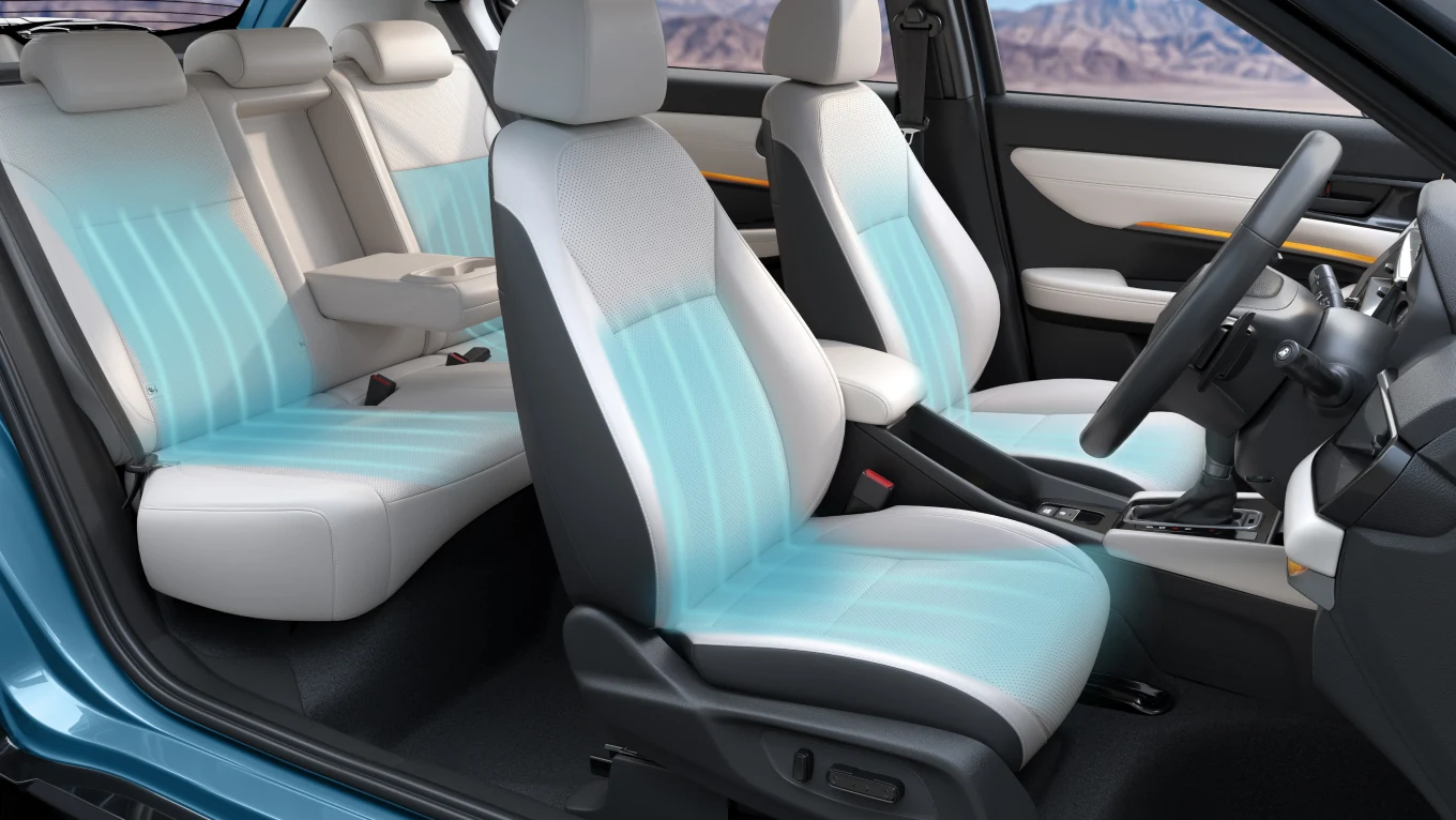 Front and rear ventilated seats in the New Honda Elevate